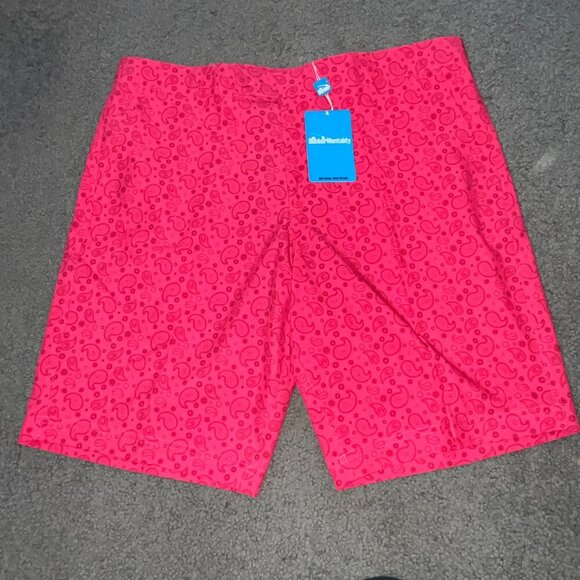 BUNKER MENTALITY Bright Pink Kade Paisley Men's Golf Shorts New with Tags 36 - Picture 1 of 11